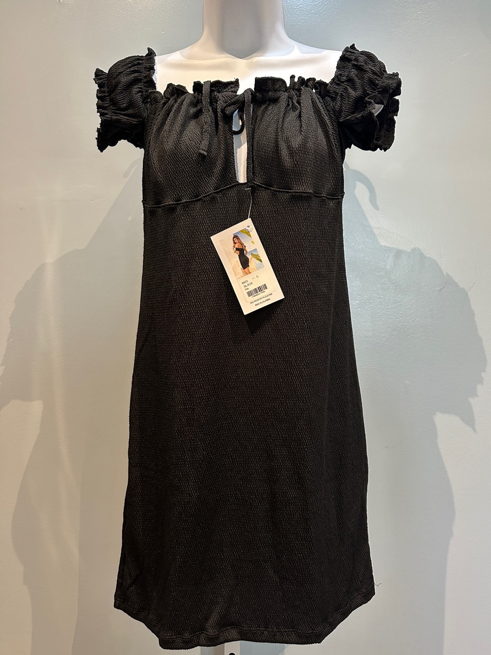 Mapale Black Off-Shoulder Dress Large New with Tags - Picture 2 of 13